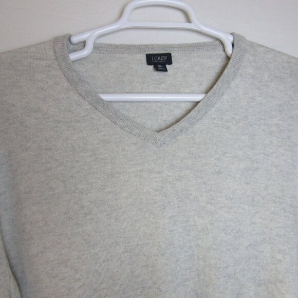 J Crew Sweater Beige Cotton Cashmere V-Neck Business Casual Preppy Cozy Men's XL - Picture 3 of 6